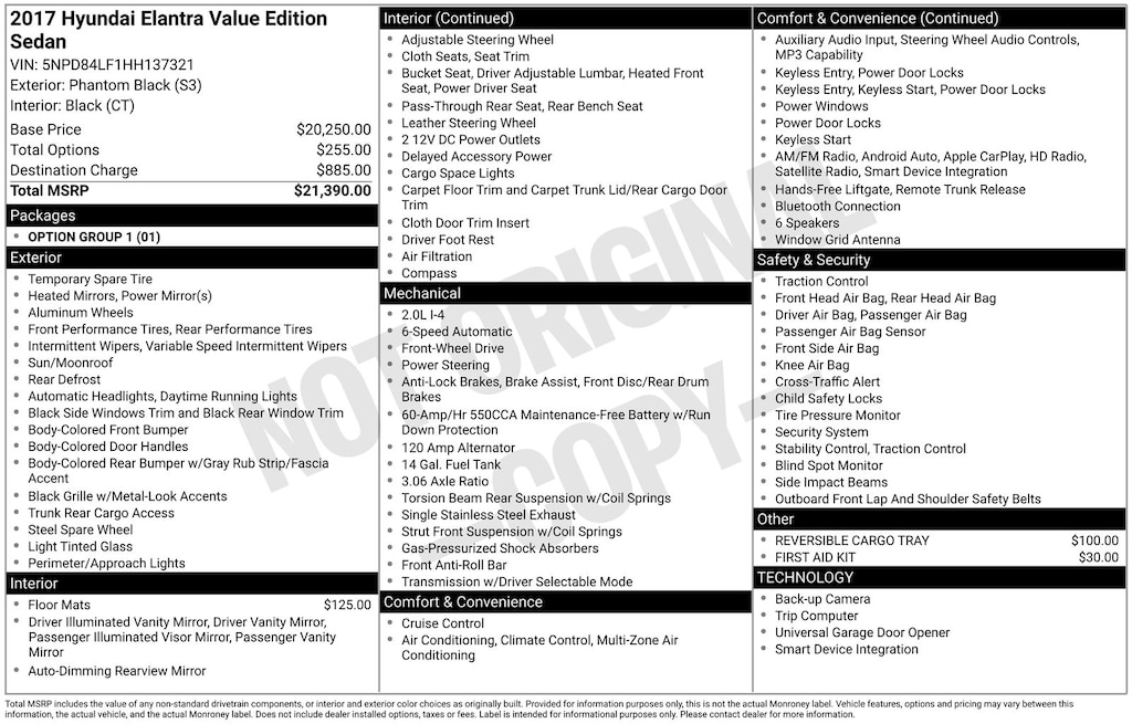Used 2017 Hyundai Elantra Value Edition Sedan