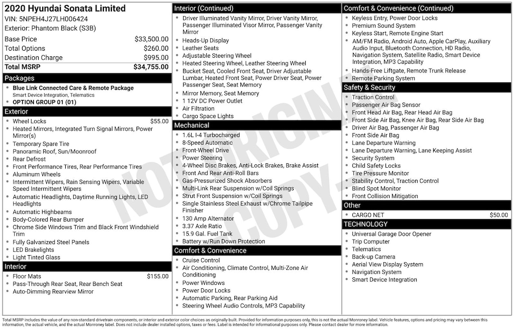 Used 2020 Hyundai Sonata Limited Sedan