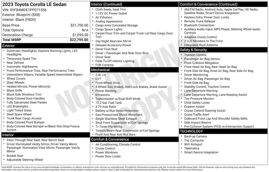 Used 2023 Toyota Corolla LE Sedan