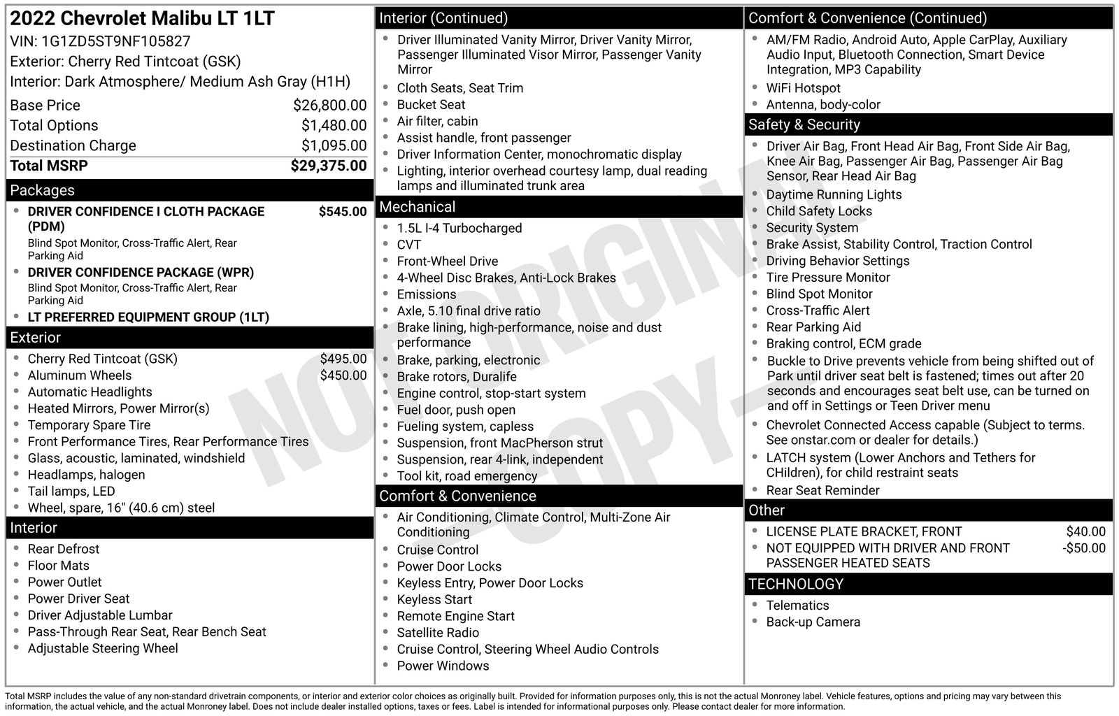 2022 Chevrolet Malibu 1LT's photo