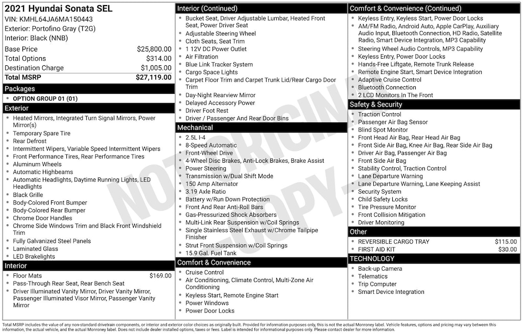 Used 2021 Hyundai Sonata SEL Sedan