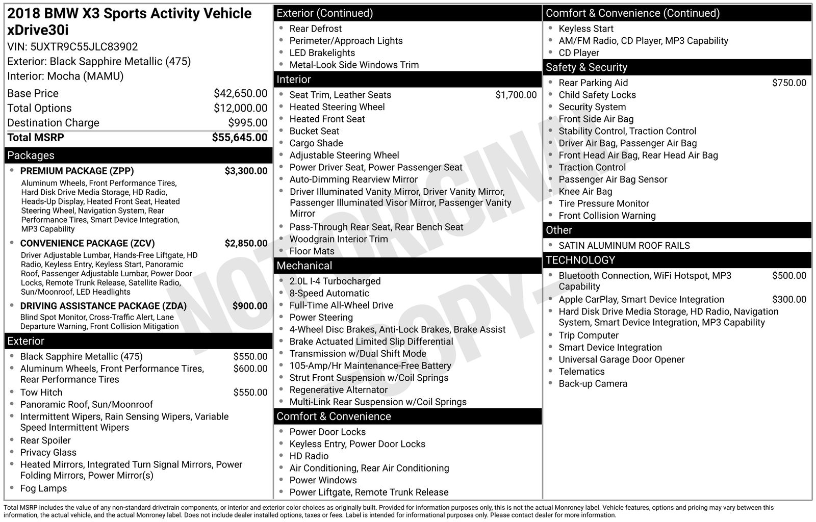2018 BMW X3 xDrive30i