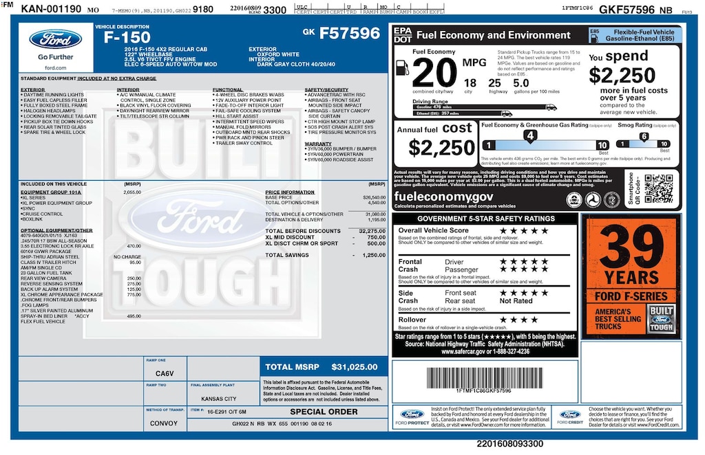 Used 2016 Ford F-150 XL Truck
