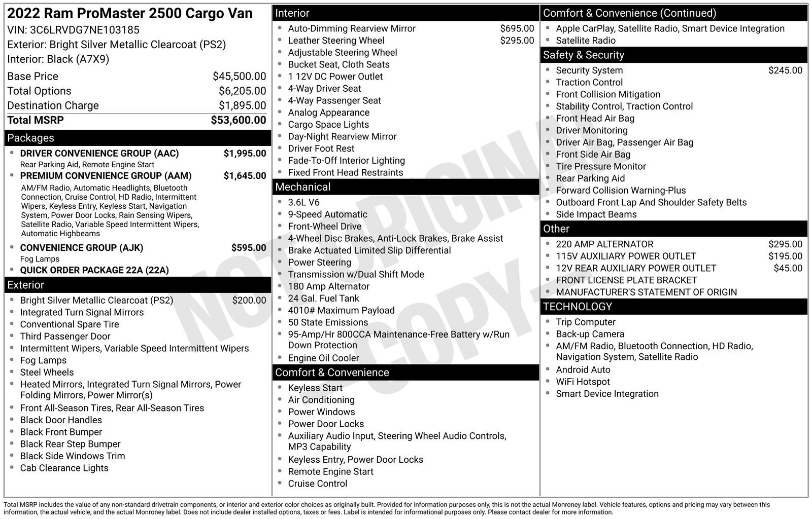 2022 RAM ProMaster Cargo Van Base's photo