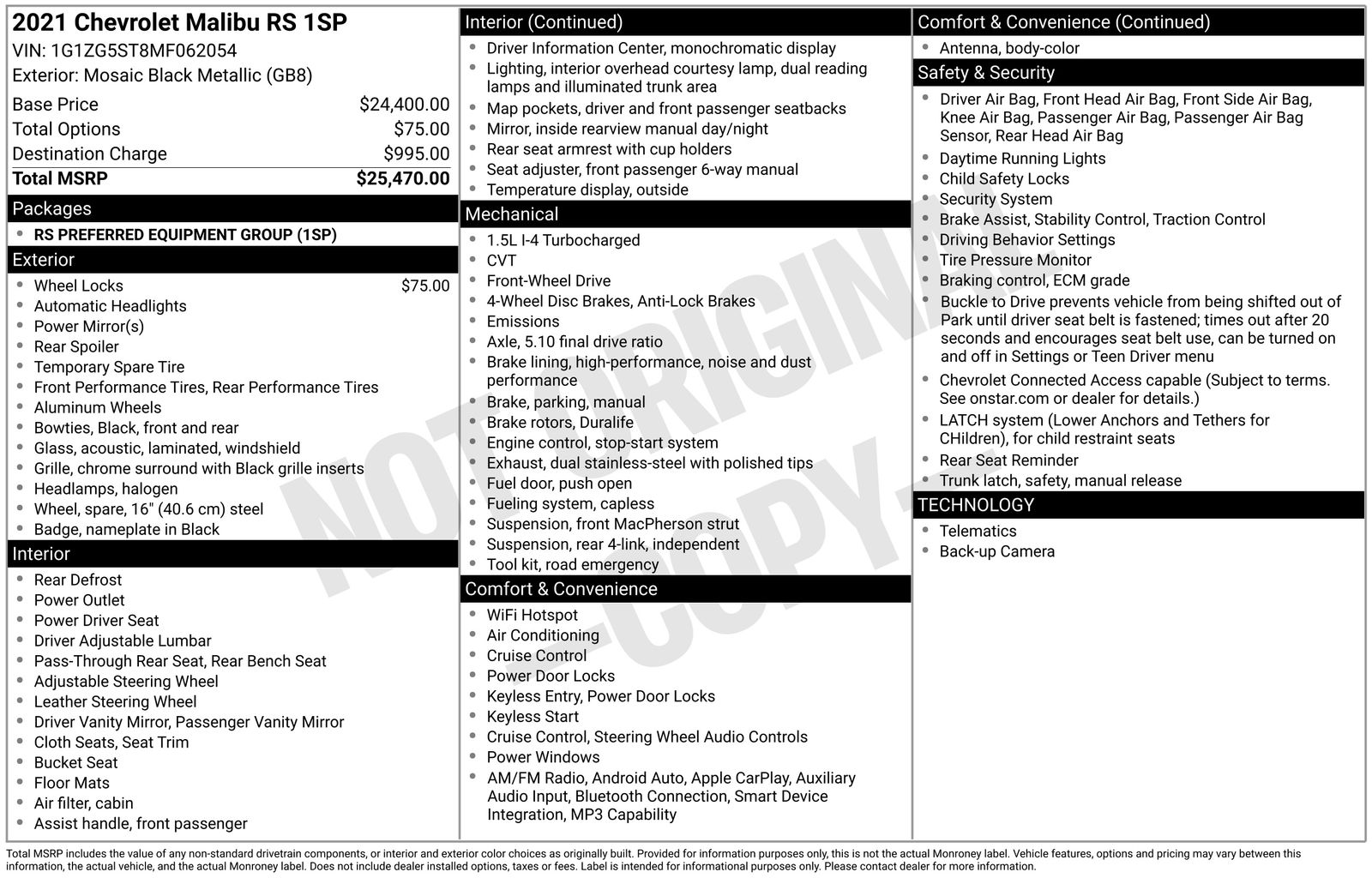 2021 Chevrolet Malibu RS