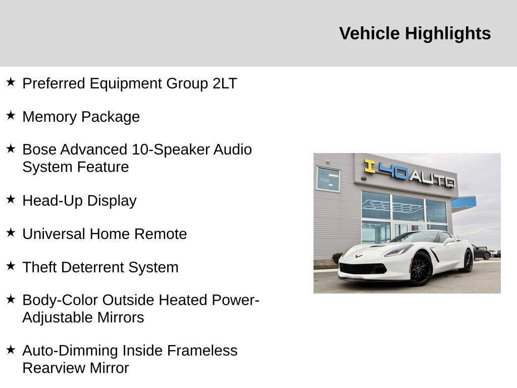 Used 2015 Chevrolet Corvette Stingray Z51 Coupe