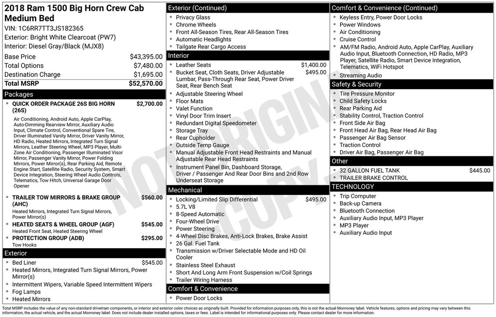 Used 2018 Ram 1500 Big Horn Truck