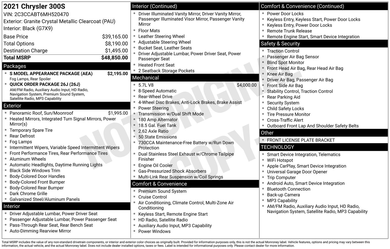 2021 Chrysler 300 S's photo