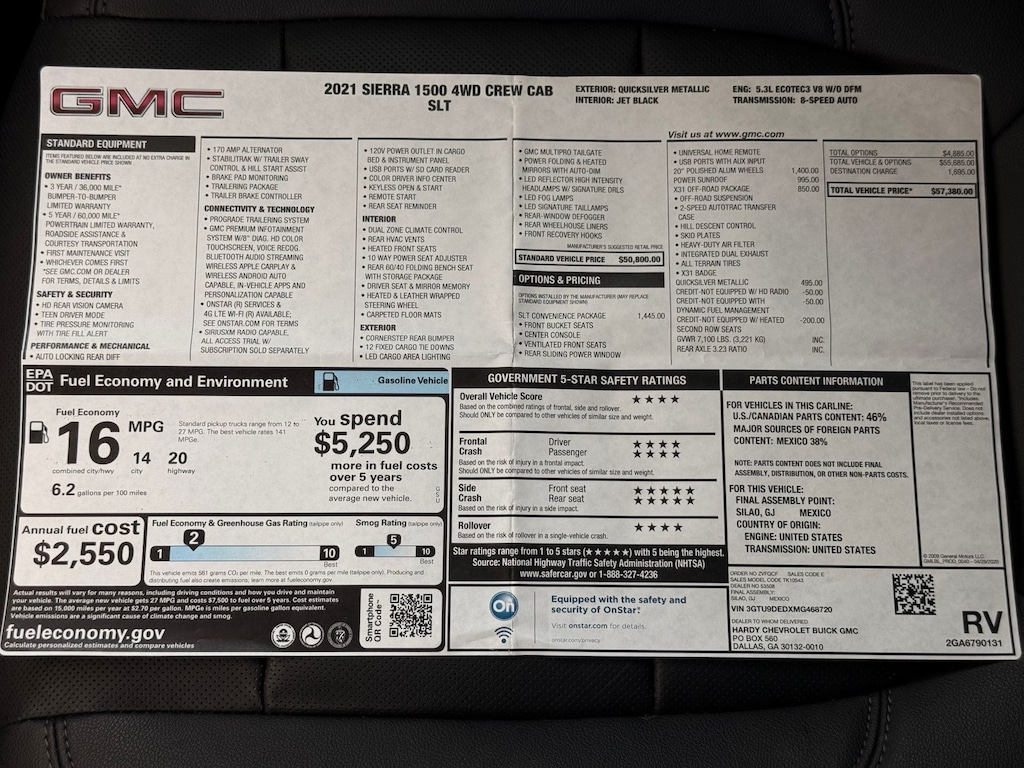 Used 2021 GMC Sierra 1500 SLT Truck