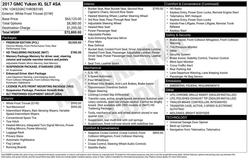 Used 2017 GMC Yukon XL SLT SUV