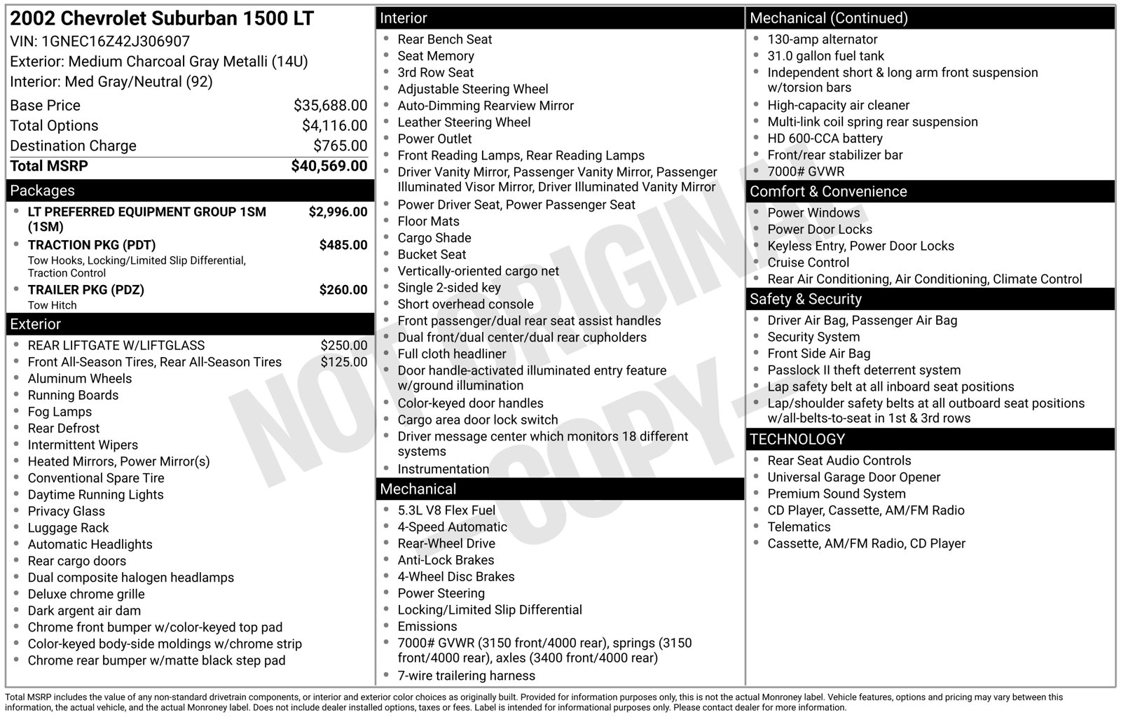 Used 2002 Chevrolet Suburban 1500 LT SUV