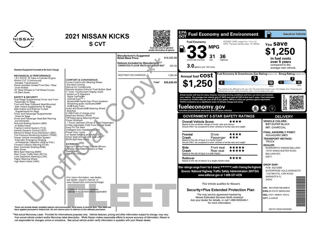 Used 2021 Nissan Kicks S SUV