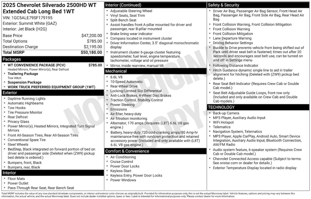 Used 2025 Chevrolet Silverado 2500HD Work Truck Truck
