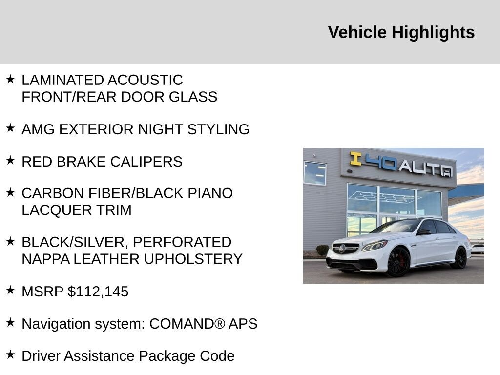 Used 2016 Mercedes-Benz E-Class E 63 S AMG® Sedan