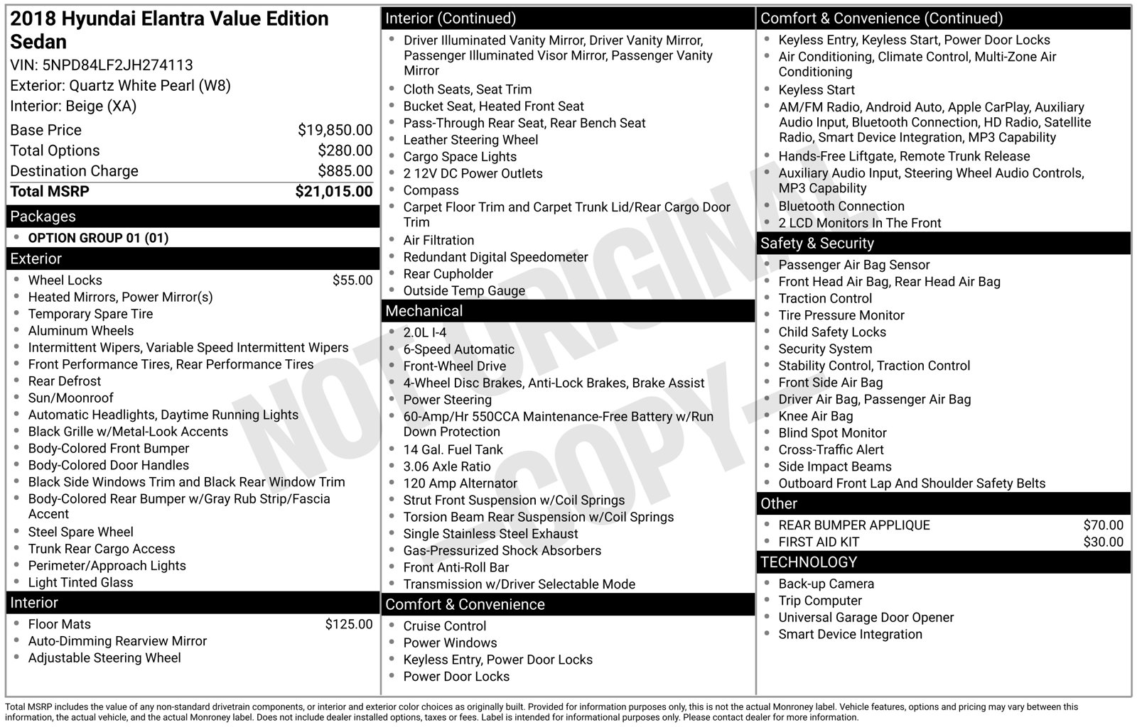 Used 2018 Hyundai Elantra Value Edition Sedan