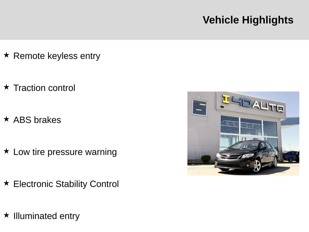 Used 2012 Toyota Corolla L Sedan