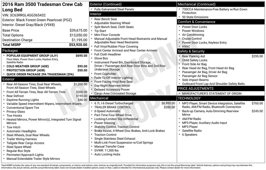 Used 2016 Ram 3500 Tradesman Truck