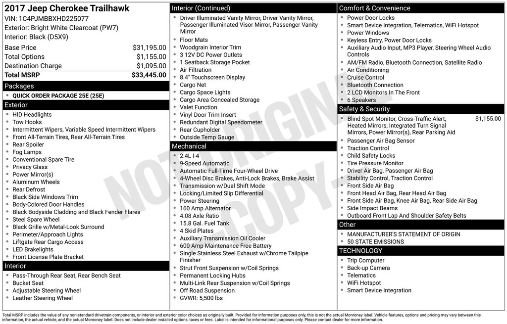 Used 2017 Jeep Cherokee Trailhawk SUV
