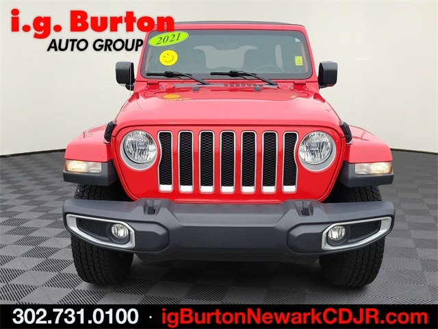 Certified 2021 Jeep Wrangler Unlimited Sahara with VIN 1C4HJXEN6MW543157 for sale in Newark, DE