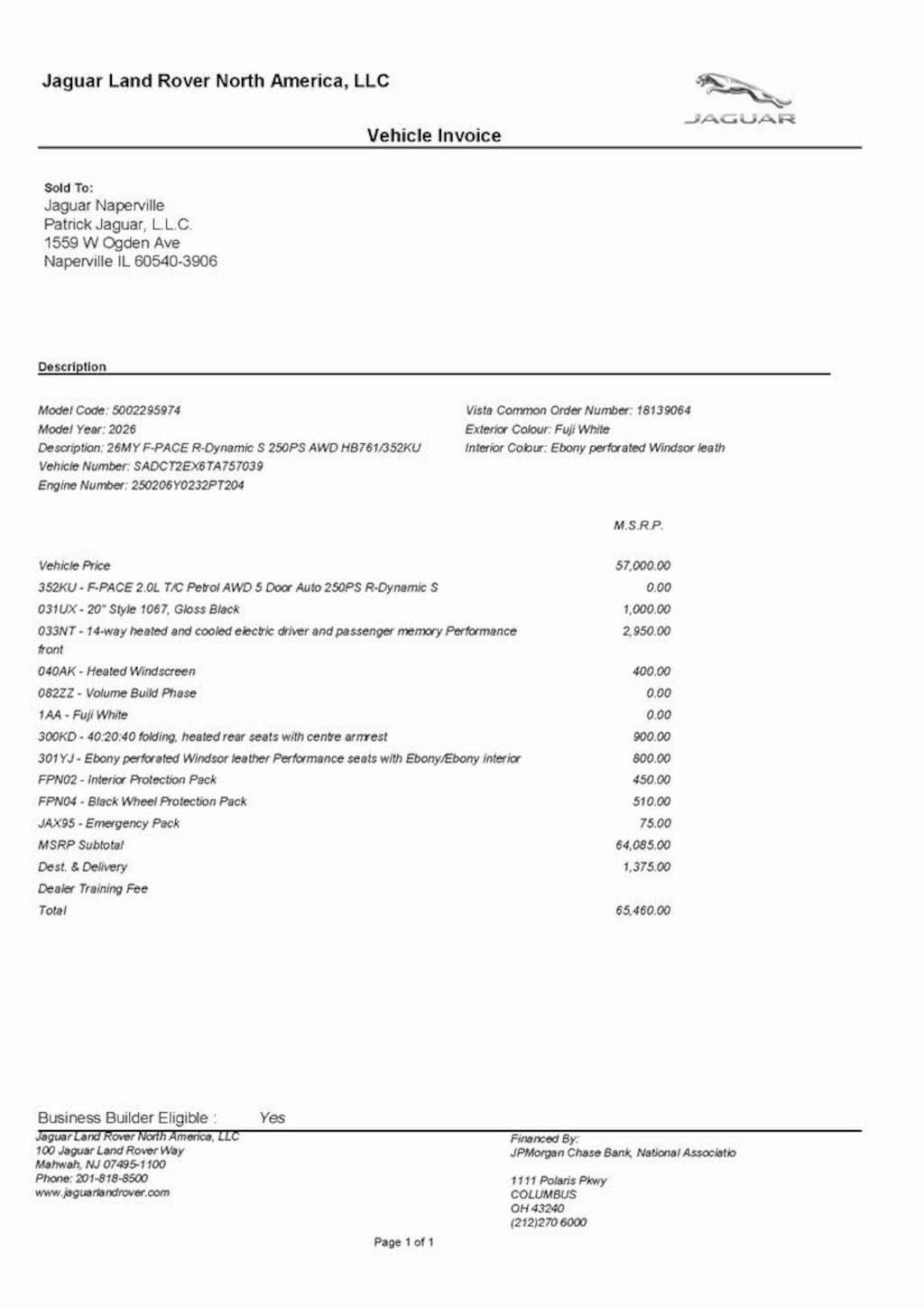 Certified 2026 Jaguar F-PACE P250 R-Dynamic S SUV