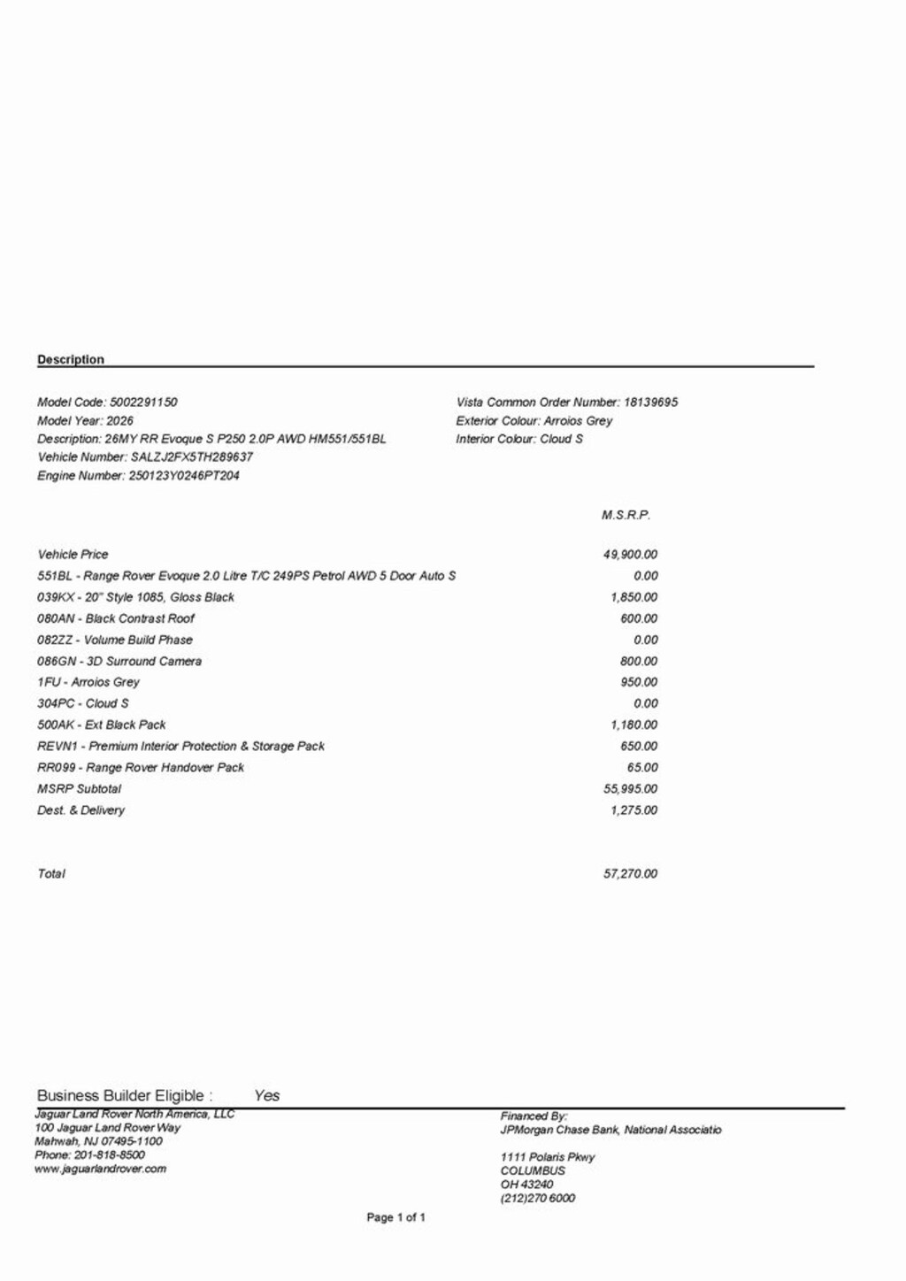 Used 2026 Land Rover Range Rover Evoque S SUV