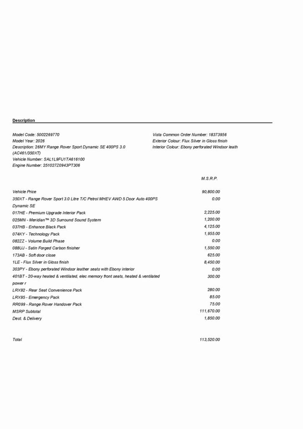 New 2026 Land Rover Range Rover Sport Dynamic SE SUV