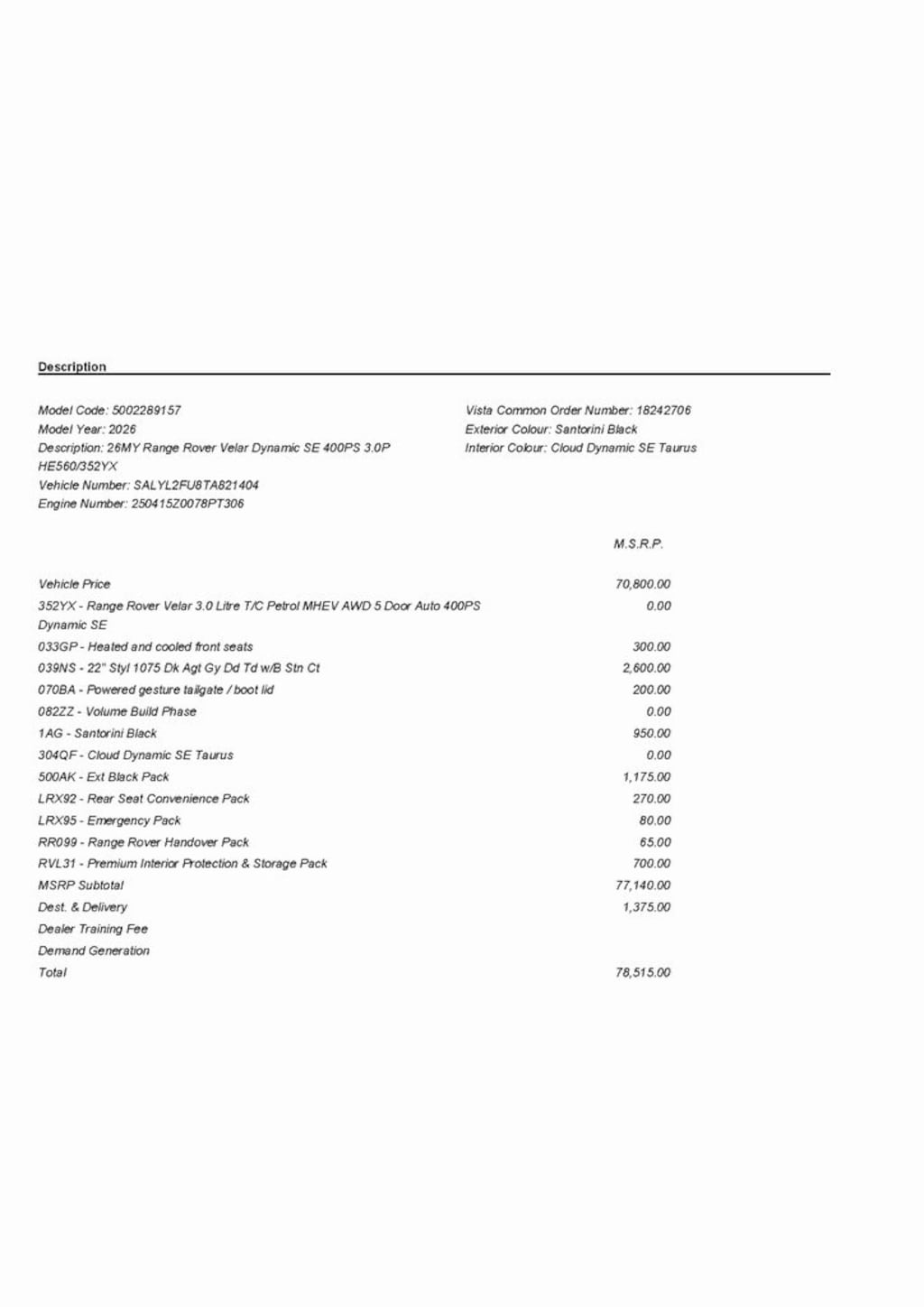New 2026 Land Rover Range Rover Velar Dynamic SE SUV