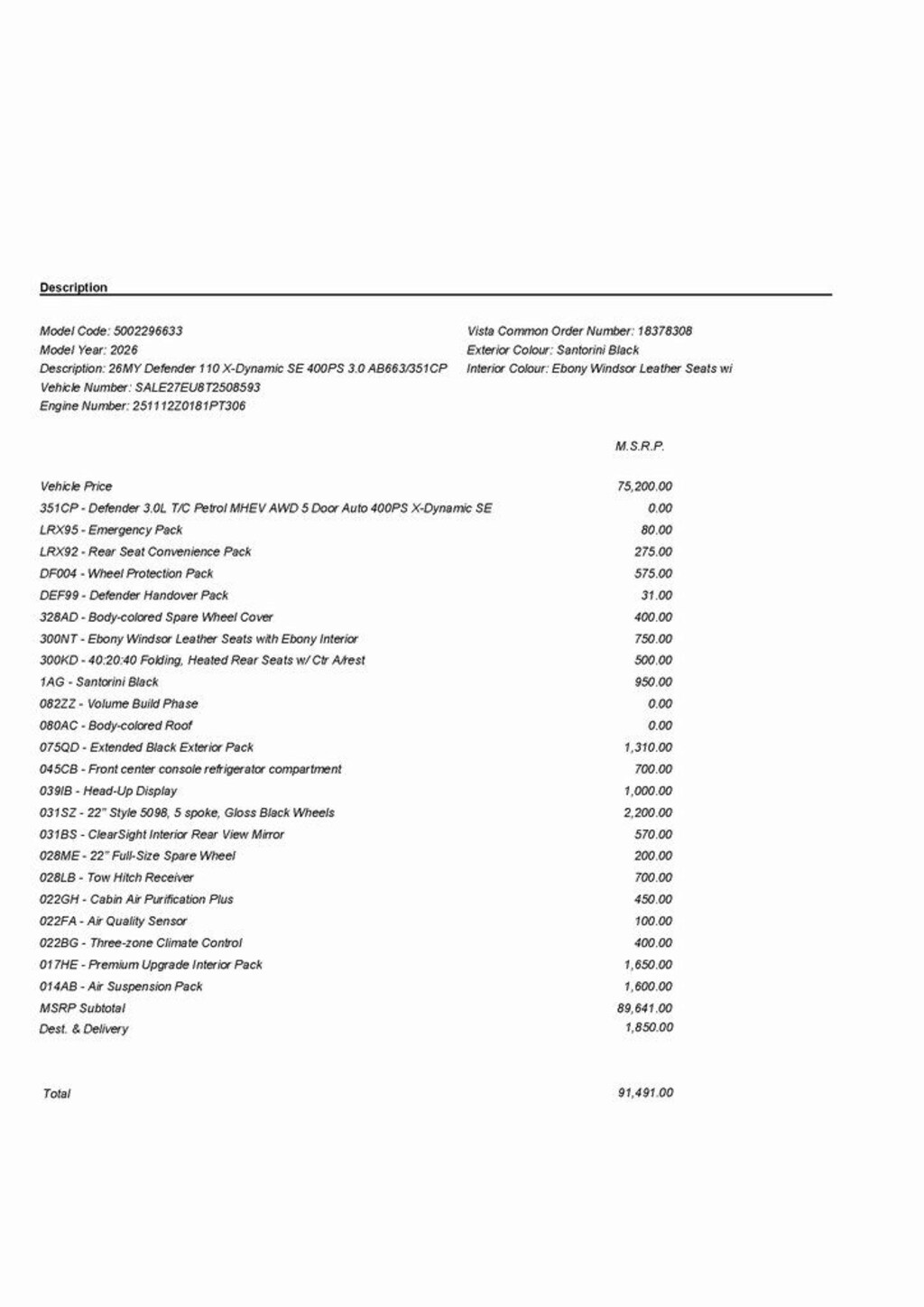 New 2026 Land Rover Defender 110 X-Dynamic SE SUV