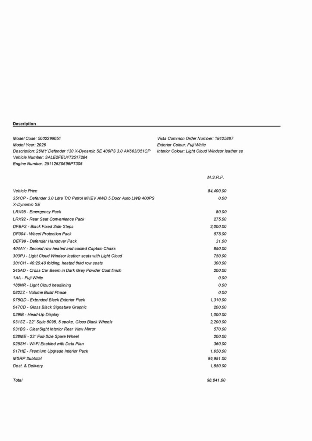 New 2026 Land Rover Defender 130 X-Dynamic SE SUV