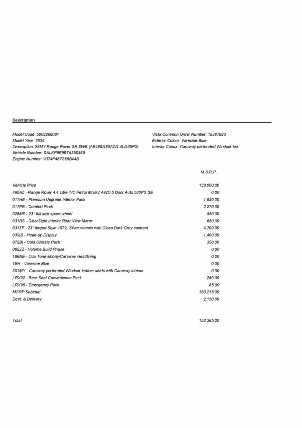 New 2026 Land Rover Range Rover SE SUV