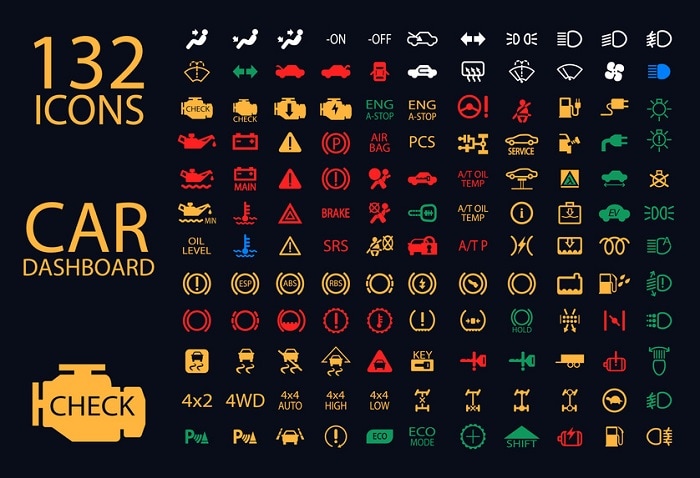 vehicle warning light symbols