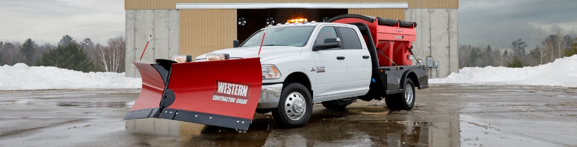 2017 Ram 3500 Heavy-Duty Pickup Truck with Snow Plow and Spreader