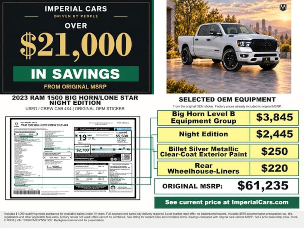 Used 2023 Ram 1500 Big Horn/Lone Star Truck Crew Cab