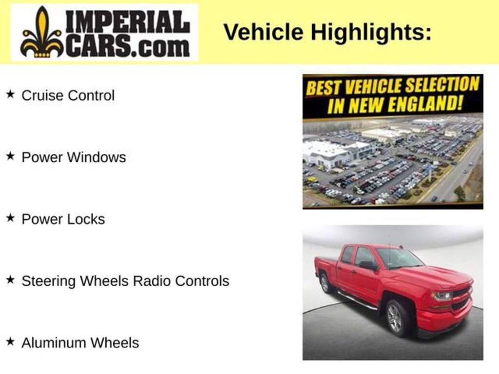 Used 2018 Chevrolet Silverado 1500 Custom Truck Double Cab