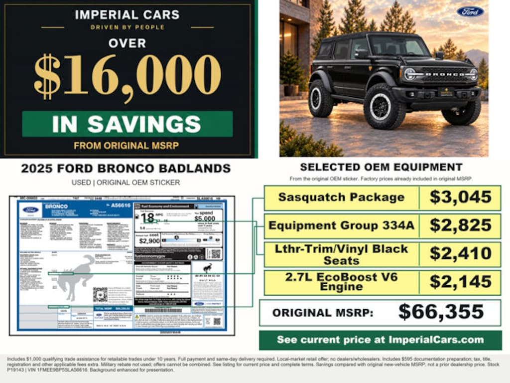 Certified 2025 Ford Bronco Badlands SUV