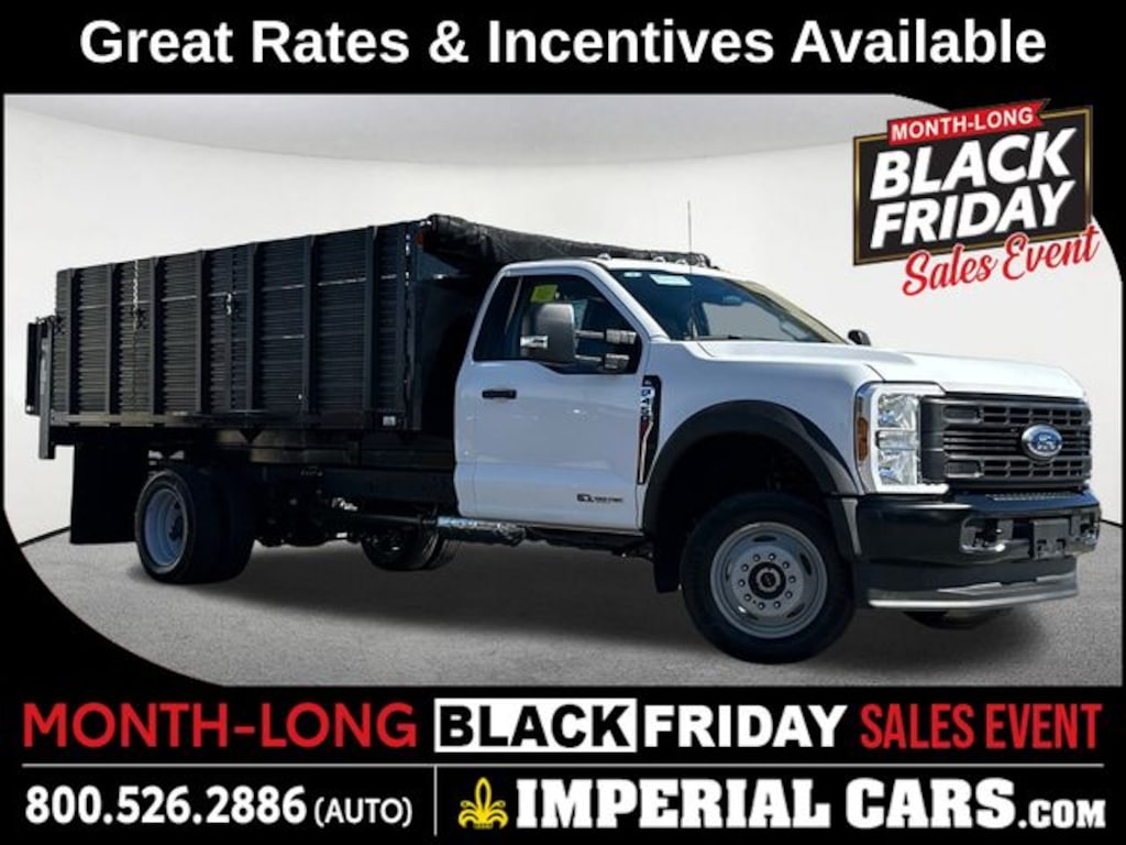 New 2025 Ford F-450 Chassis XL with Heavy Duty 14ft Landscape/ Rack Dump Body Chassis