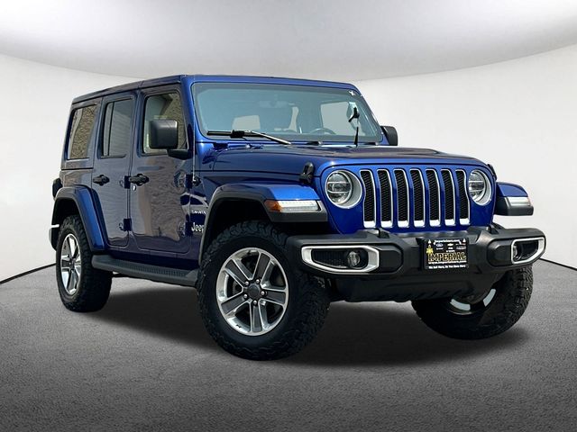 Used 2020 Jeep Wrangler Unlimited Sahara with VIN 1C4HJXEN2LW217077 for sale in Mendon, MA