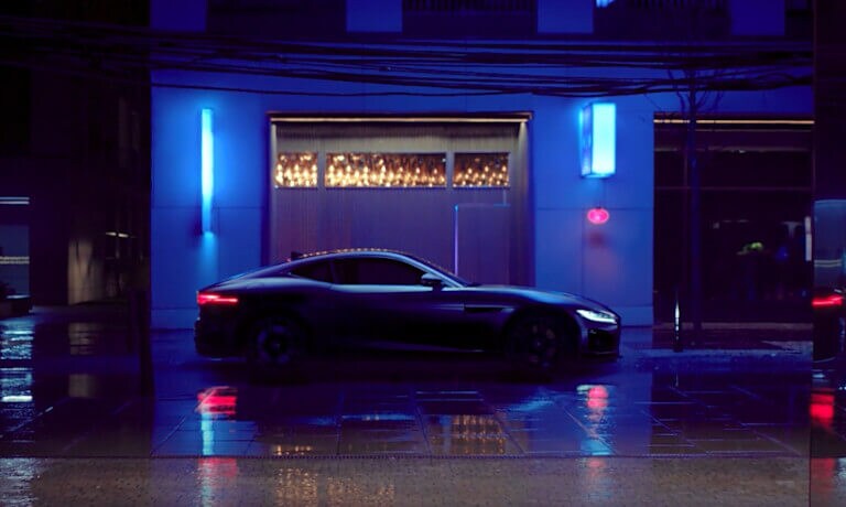 2024 Jaguar F-TYPE parked outside building at night