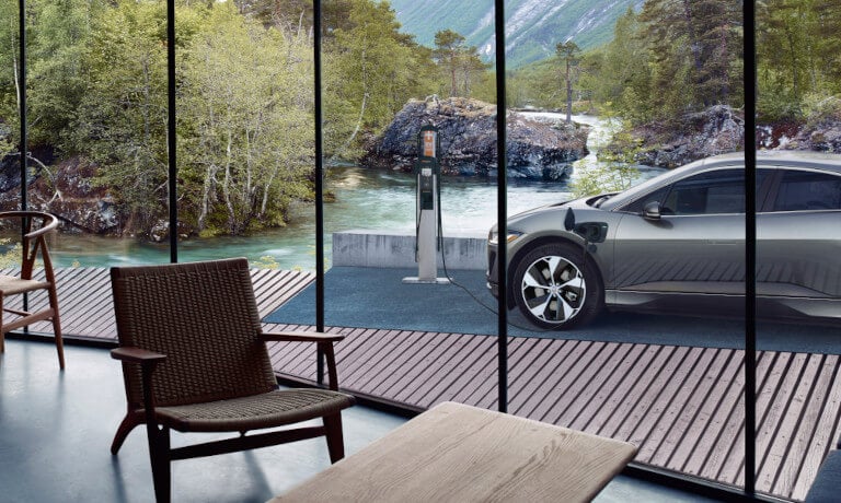 2023 Jaguar I-PACE charging at a home