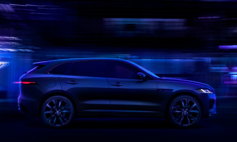 2024 Jaguar F-PACE driving at night