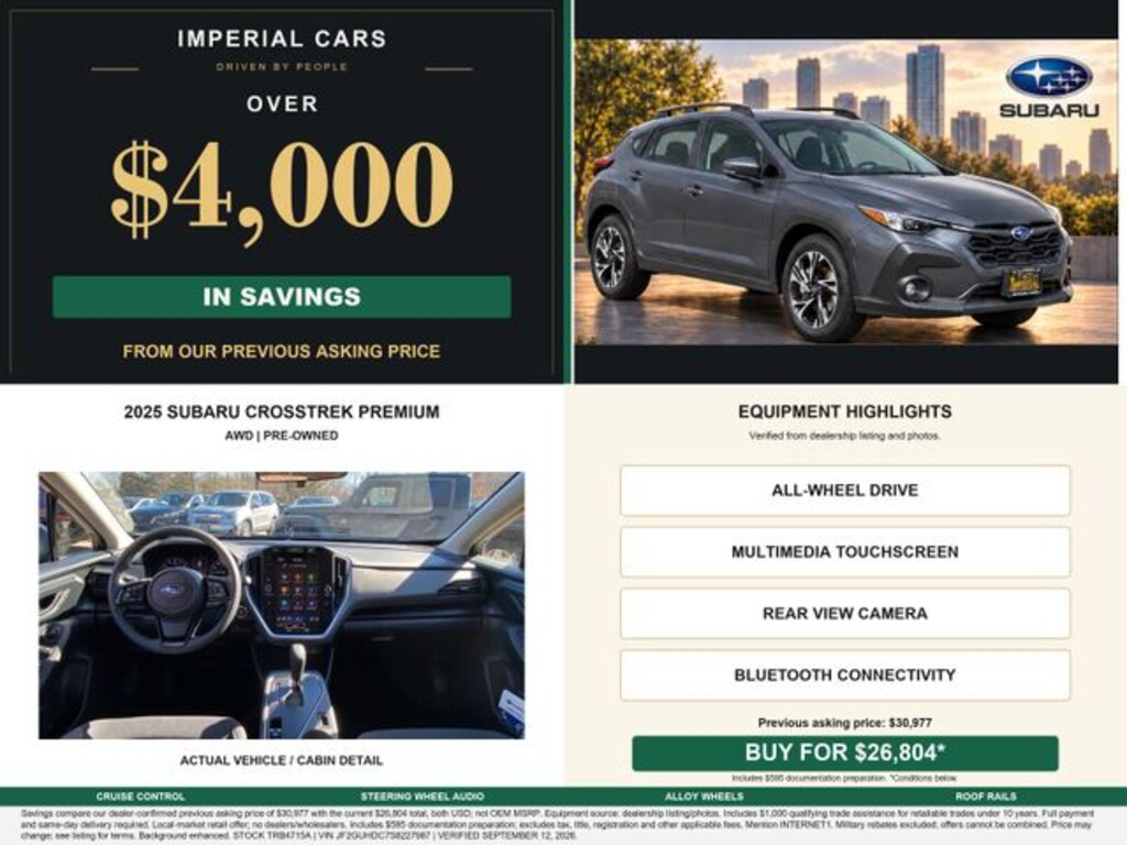 Certified 2025 Subaru Crosstrek Premium SUV