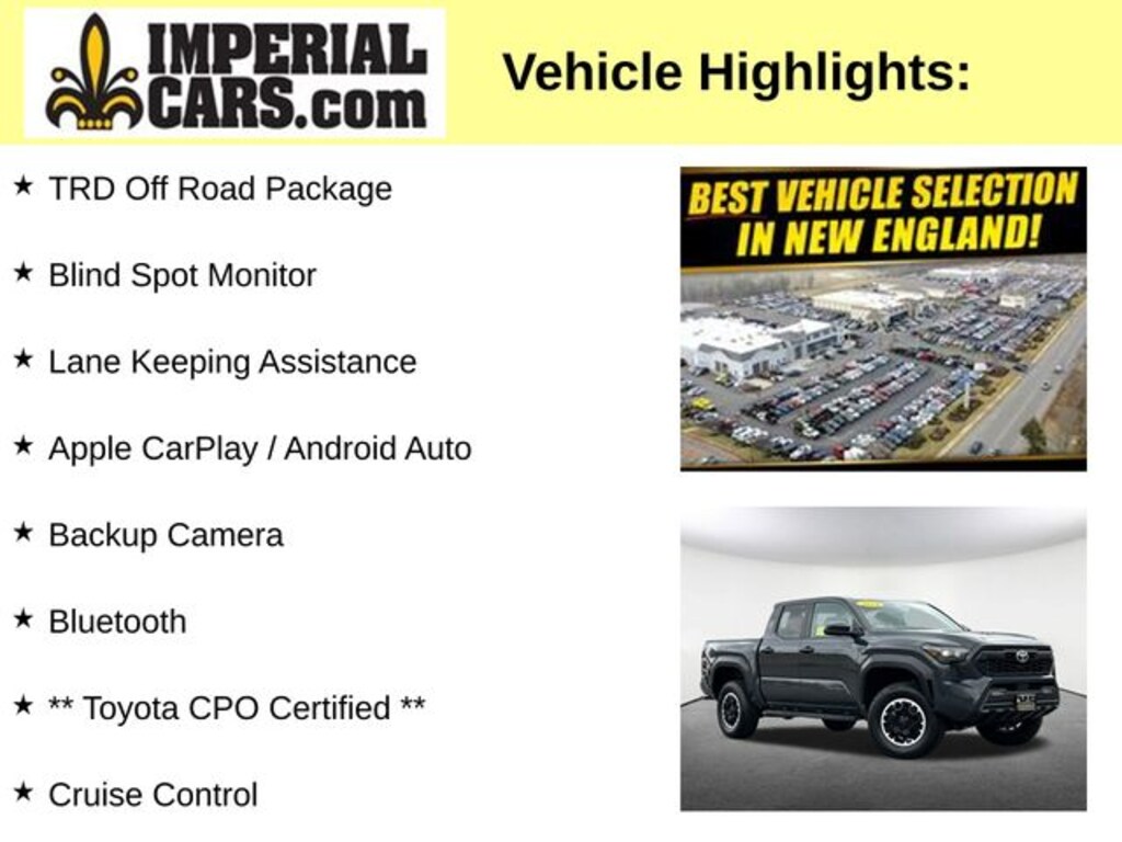 Certified 2024 Toyota Tacoma TRD Off-Road Truck