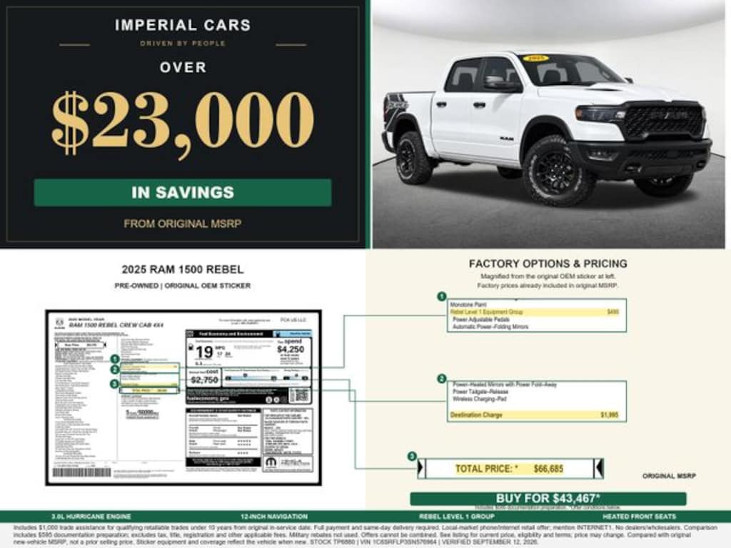 Used 2025 Ram 1500 Rebel Truck