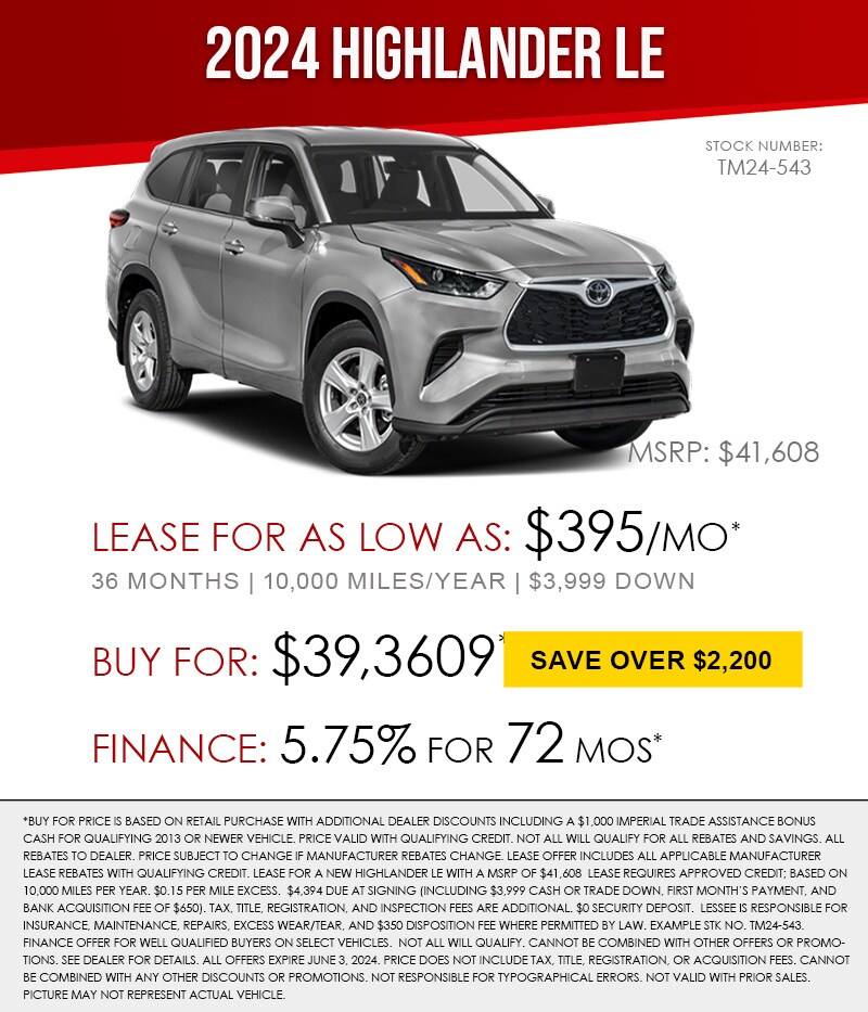 Toyota Lease Deals Special Offers and Finance Offers Available at ...