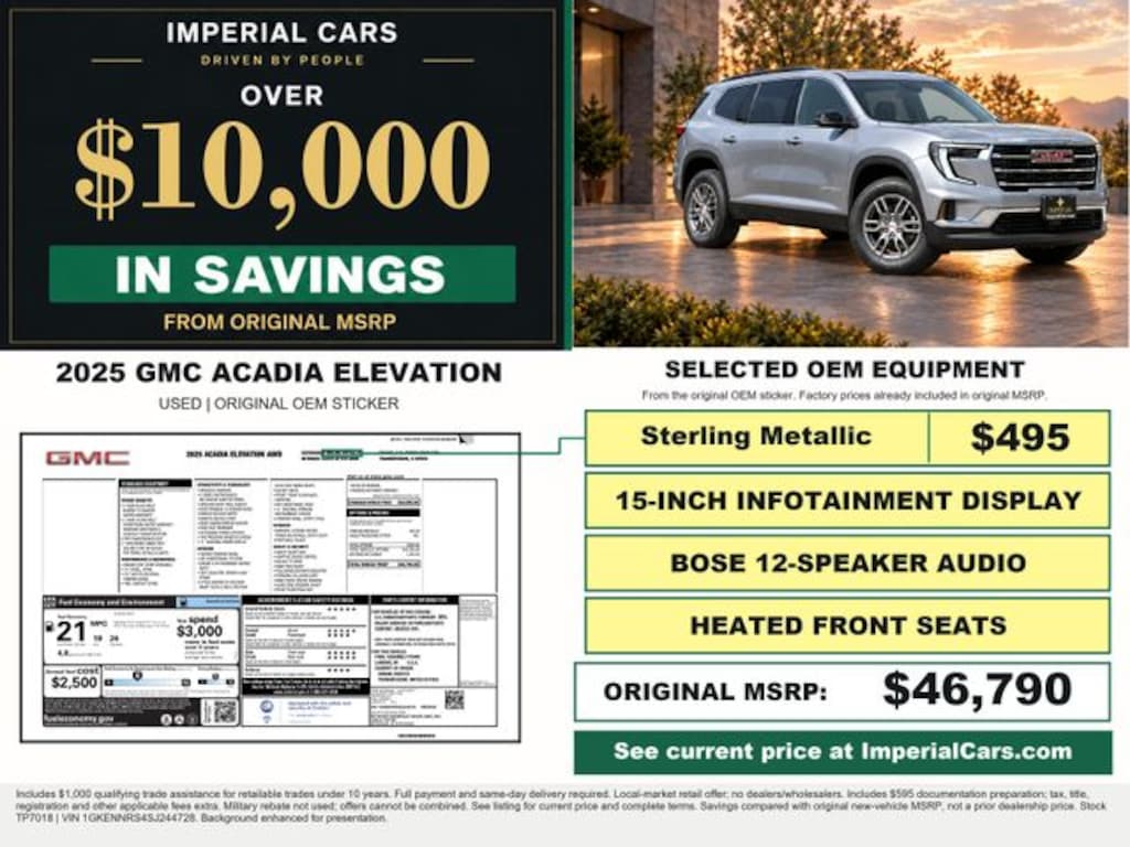 Used 2025 GMC Acadia Elevation SUV