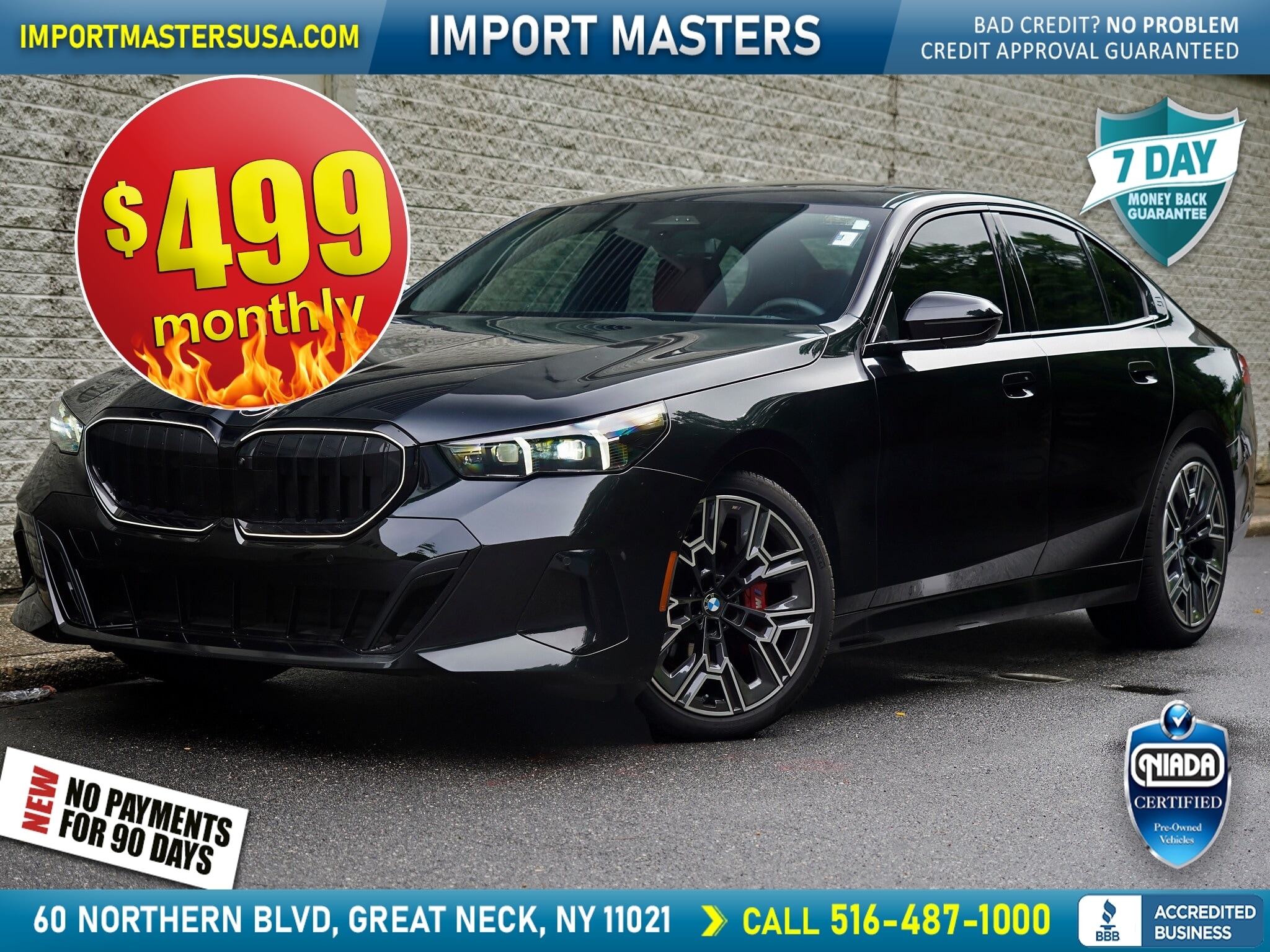 Black 2025 BMW 5 Series Sedan All-Wheel Drive 8-Speed Automatic
