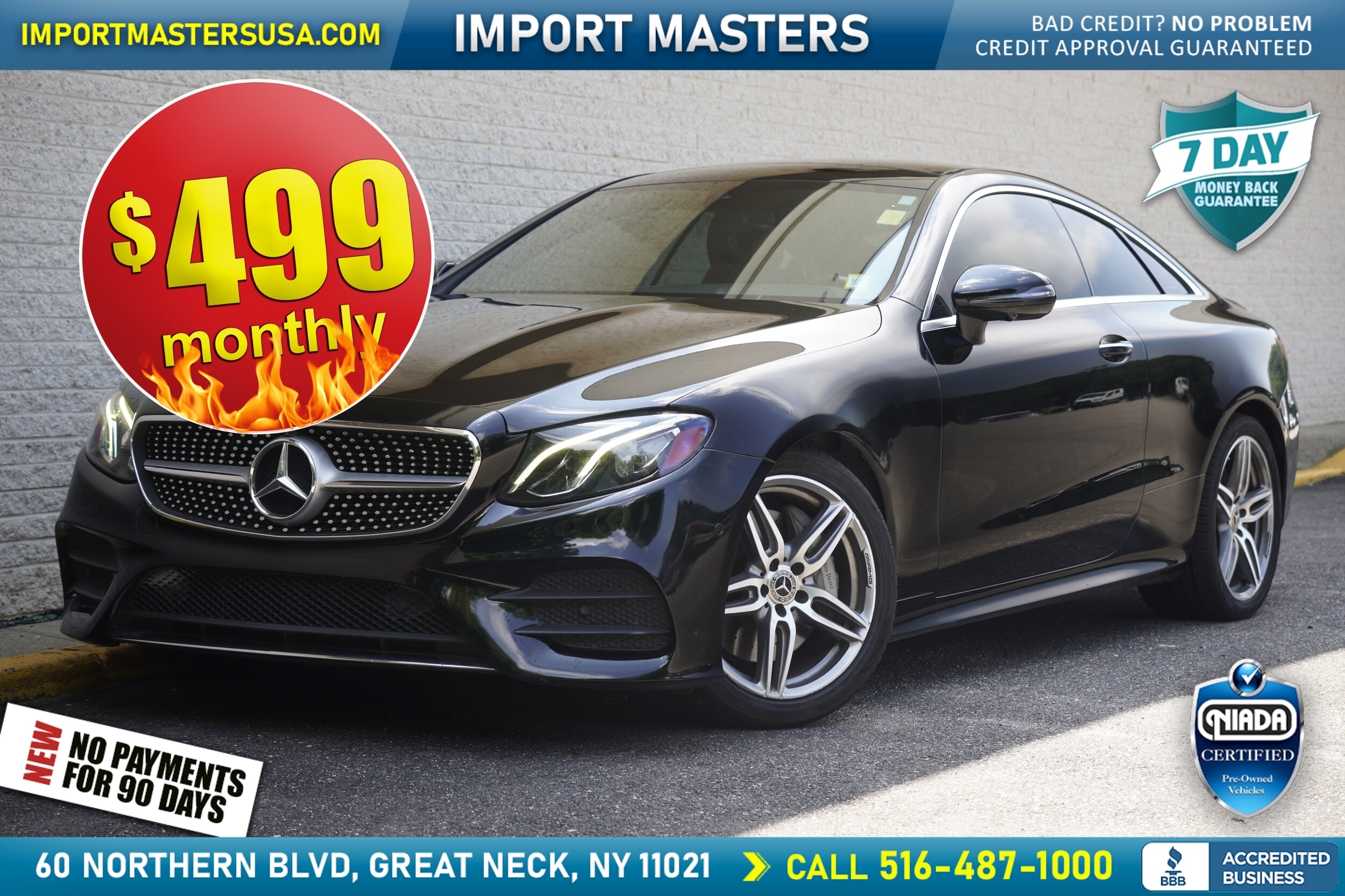 Black 2019 Mercedes-Benz E-Class Coupe Rear-Wheel Drive 9-Speed Automatic