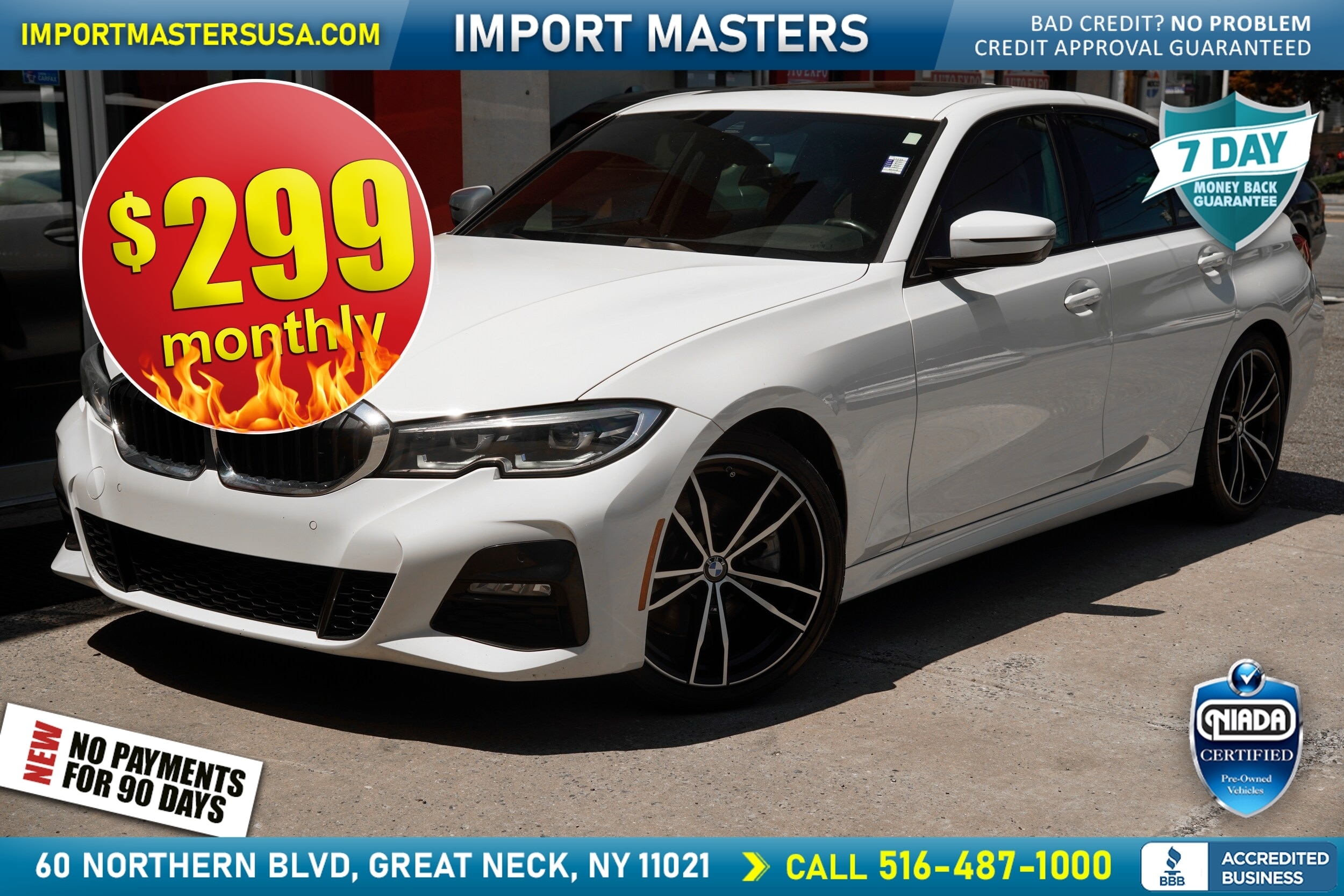 White 2020 BMW 3 Series Sedan Rear-Wheel Drive 8-Speed Automatic