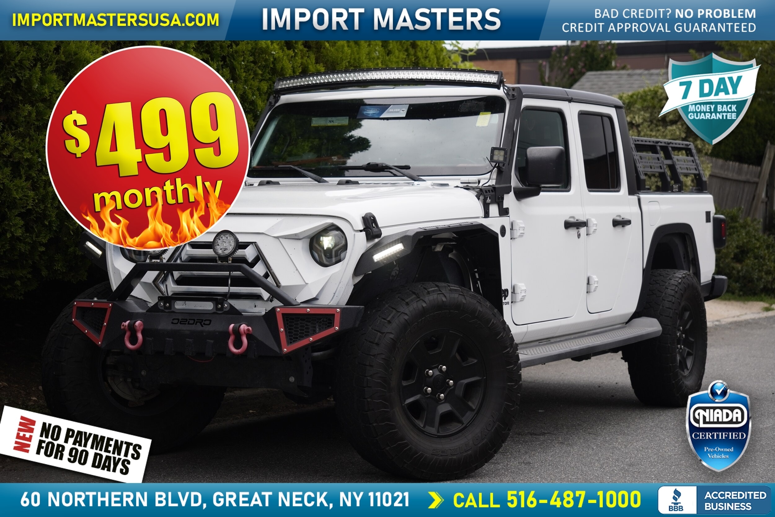 White 2022 Jeep Gladiator Pickup Truck Four-Wheel Drive 6-Speed Manual