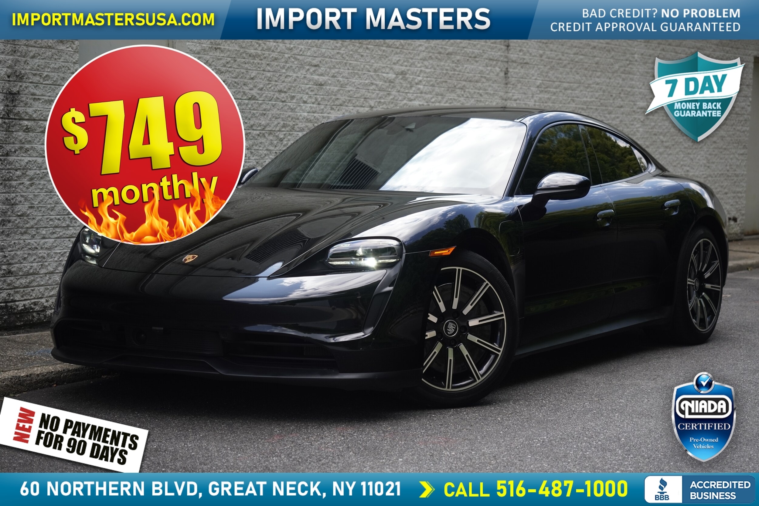 Black 2022 Porsche Taycan Sedan Rear-Wheel Drive 2-Speed Automatic